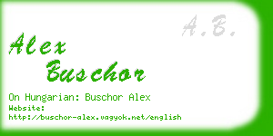 alex buschor business card